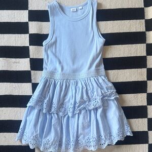 GAP Light Blue Ruffled Kids Dress Size L